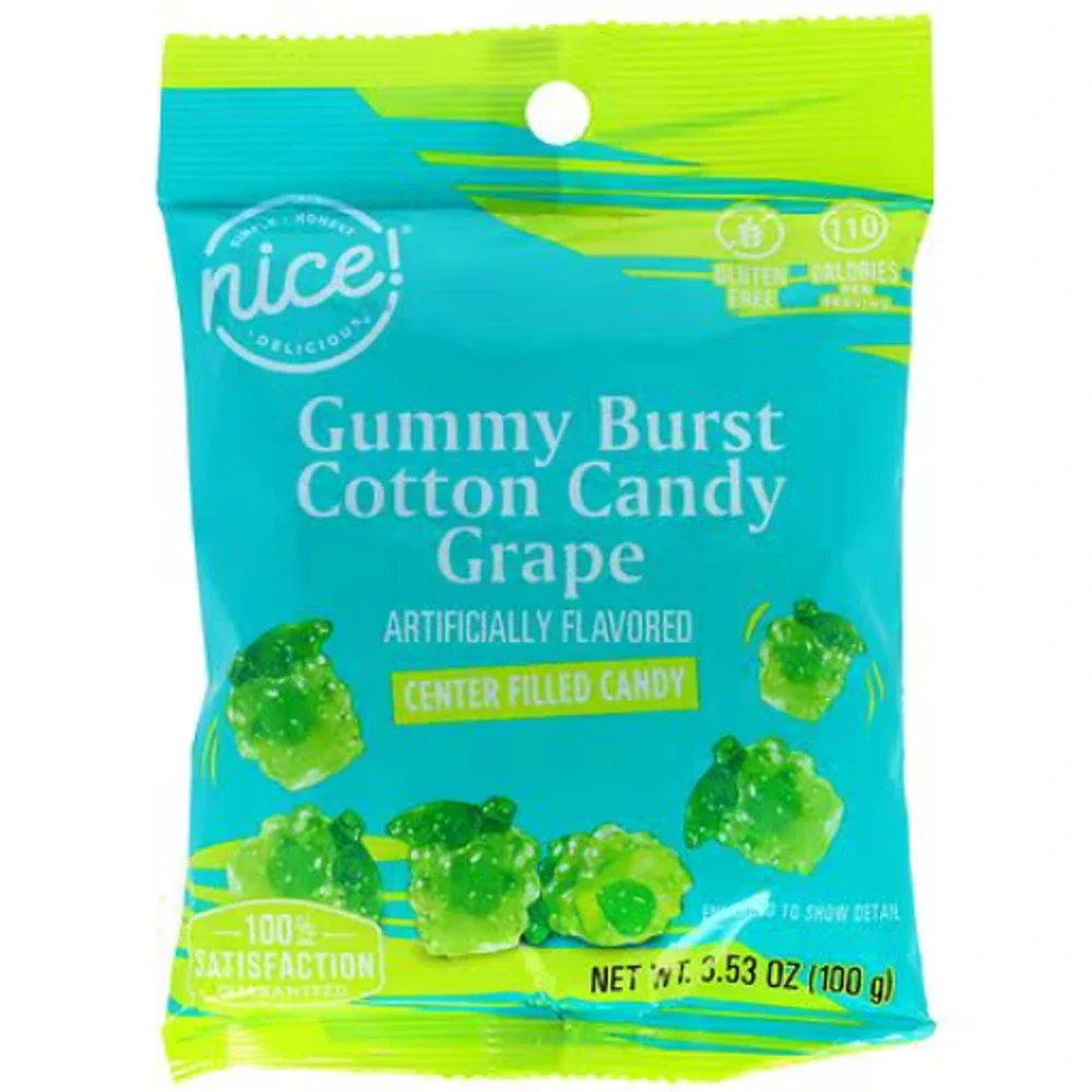 Nice! Gummy Burst Cotton Candy Grape 3.53 Oz. - As seen on TikTok - Viral Trend!
